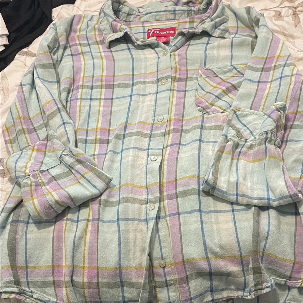 Tradition Kids Pastel Plaid Button Down Shirt